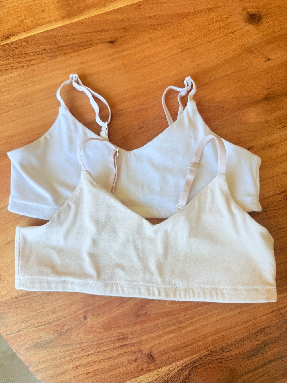 Athleta Girl Just Right Adjustable Sports Bra 2 pack white and soft pink size 14